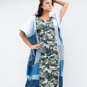 Dress camu denim resort and beach wear